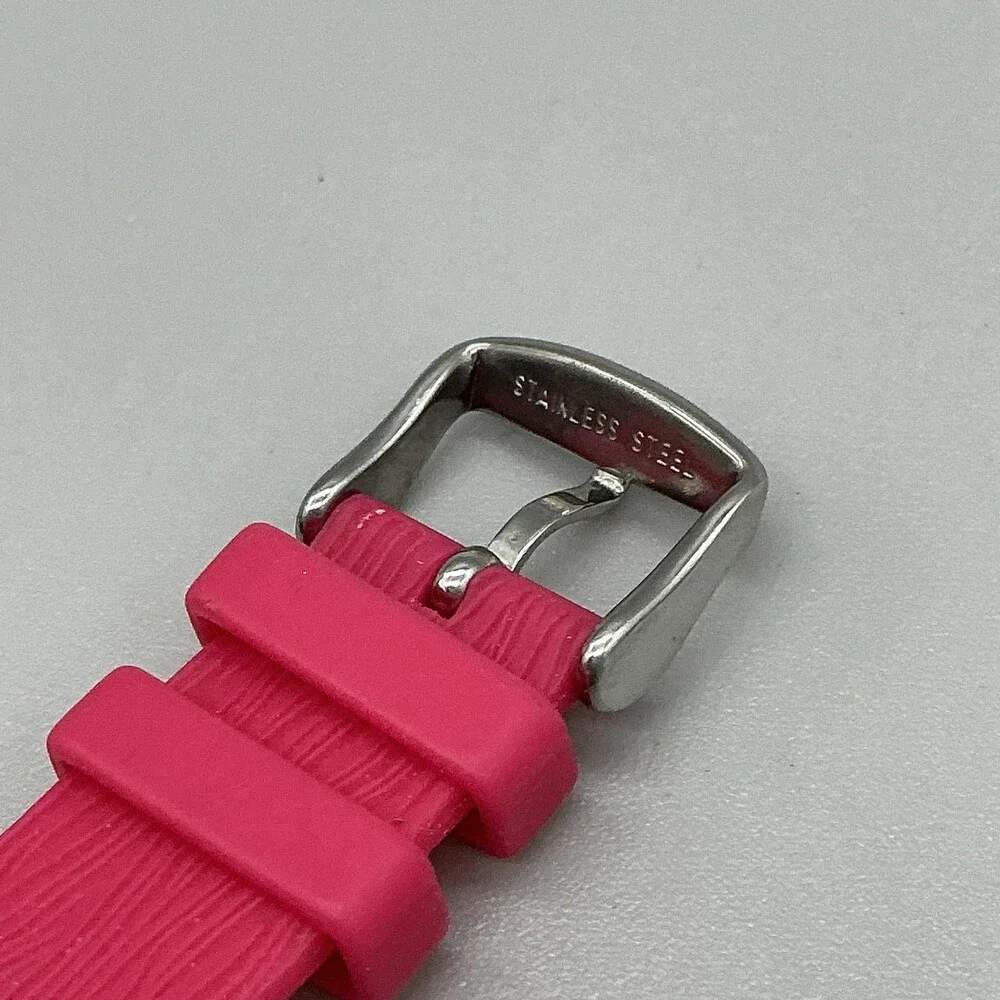 Fruitz by Philip Stein Womens Watch 38mm Pink Dial Silicone Band New Battery
